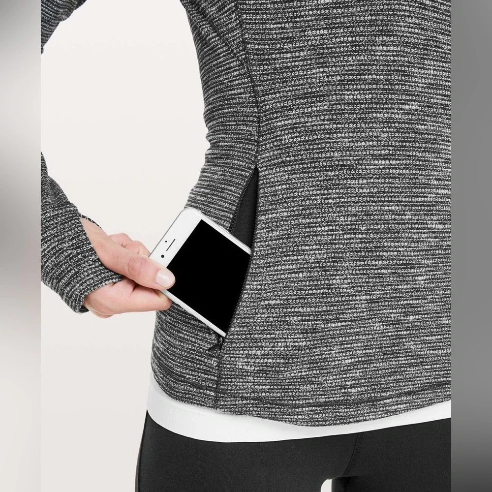 Lululemon Run Briskly Heather Gray Running Pullover Size 6